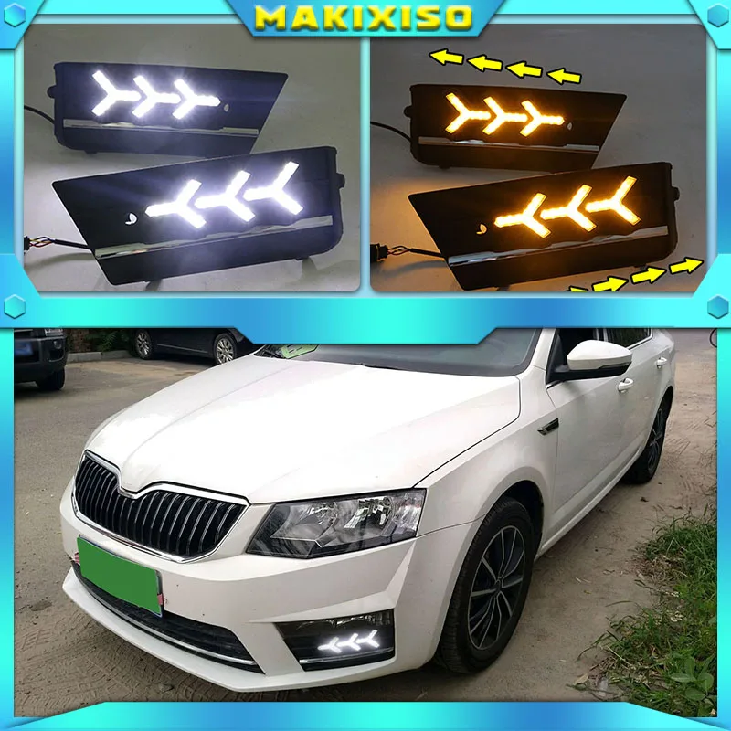 For Skoda Octavia A7 Sedan /Combi For RS 2013 2014 2015 2016 2017 Car-Styling Front DRL Daytime Running Light Fog Lamp Fog Light