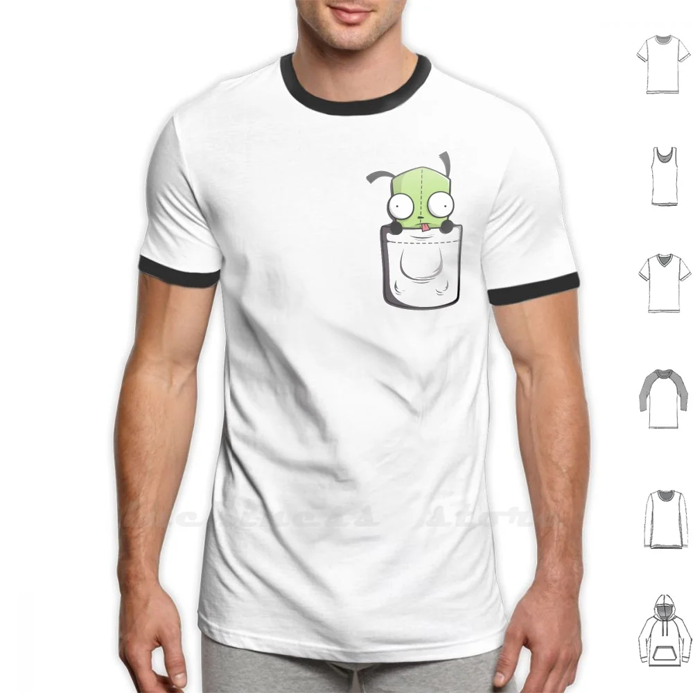 Pocket Spare Parts T Shirt 6Xl Cotton Big Size Invader Zim Gir