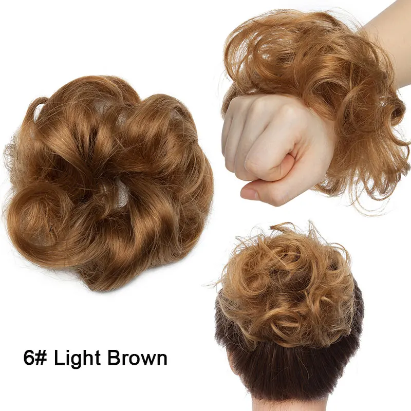 SEGO 100% Menschliches Haar Brötchen Elegante Chignon Scrunchies Haarpferdeschwanz Gerade Donut Updo Haar Stück Für Frauen 17g – Detail 21