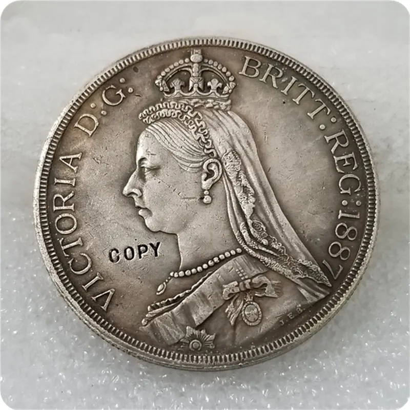 UK 1887 Wales Crown Coin Silver COPY