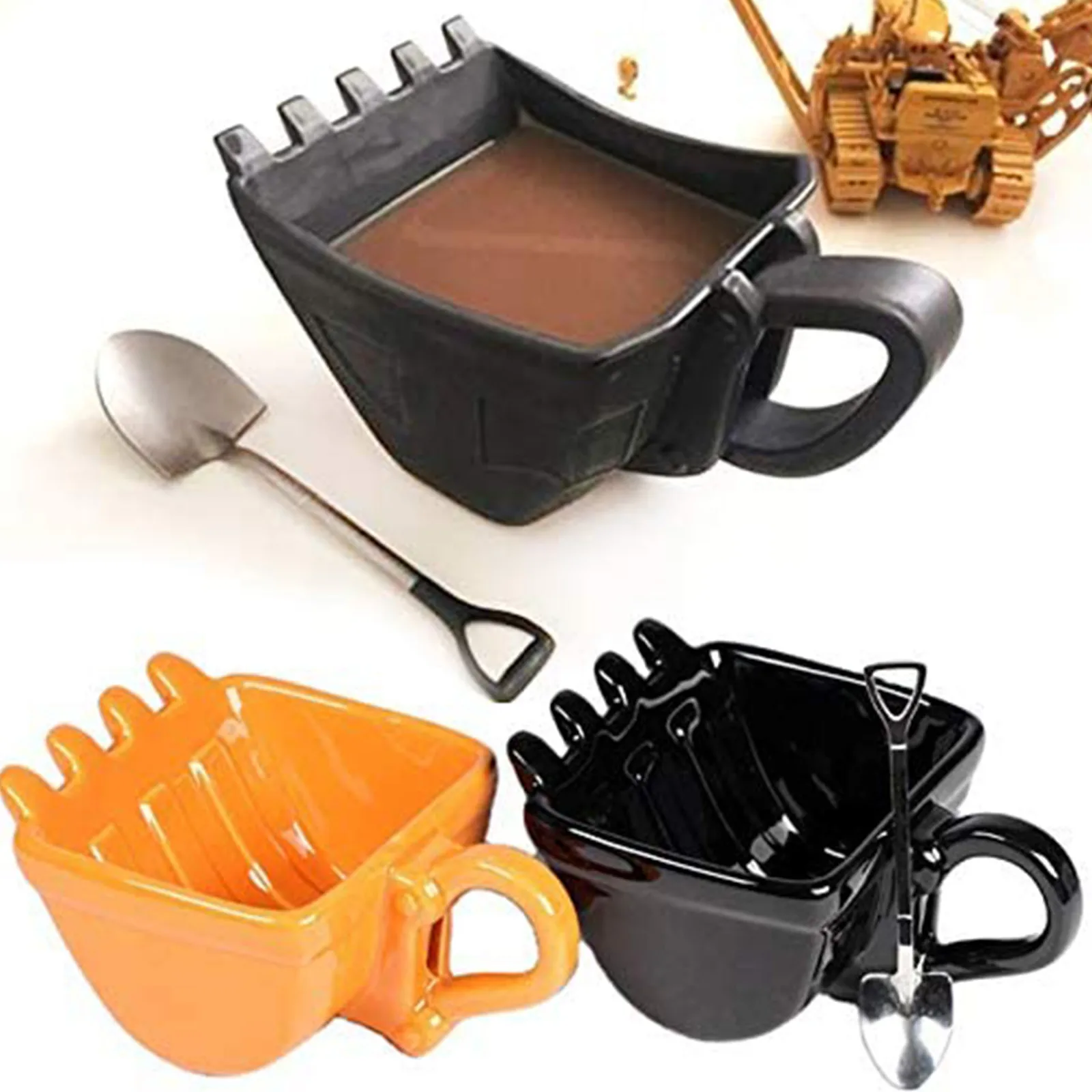 Hot sell Creative Excavator Coffee Cup Funny Gift Coffee Cup Spoon With Spade Shape For Friends To Get Together And Drink Coffee