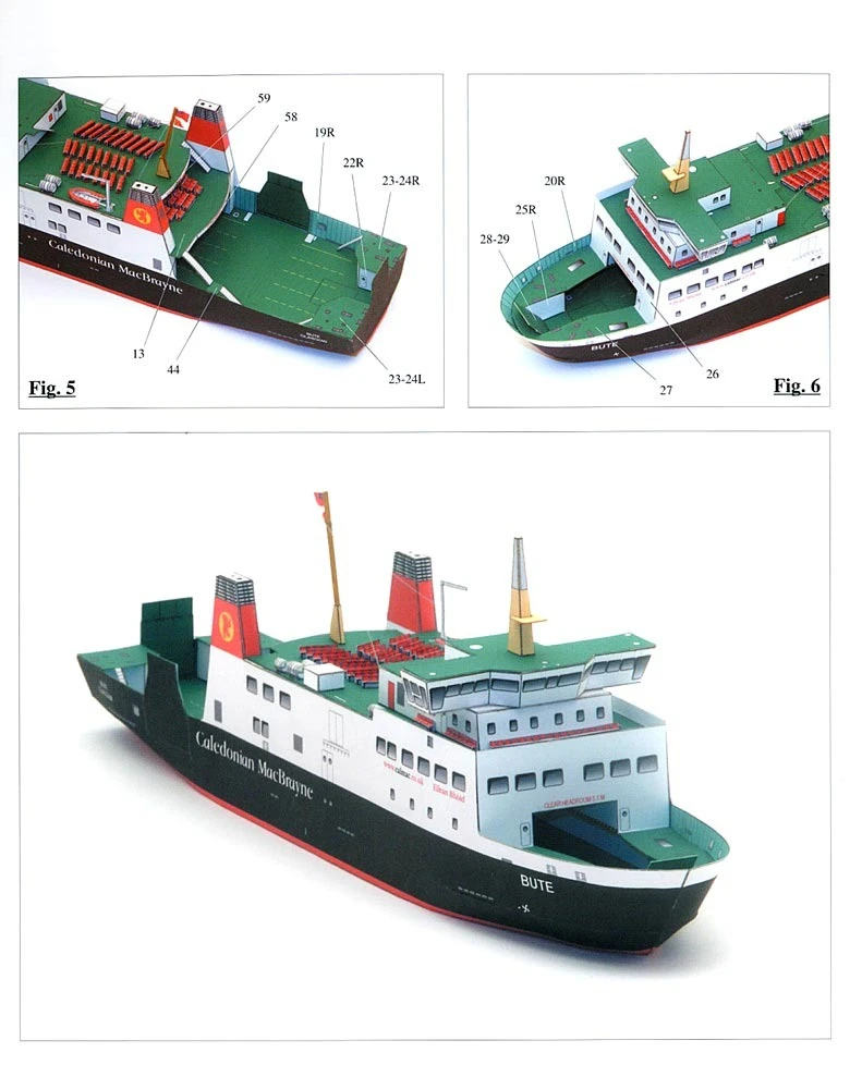 1:250 Scale Caledonian MacBrayne MV Bute Ferry DIY Handcraft Paper Model Kit Handmade Toy Puzzles