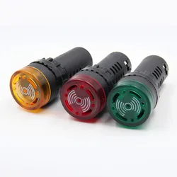 Panel Mount colorful AD16-22SM 12V 24V 220V 22mm Flash Signal Light LED Active Buzzer Beep Alarm Indicator lamp Red Green Yellow