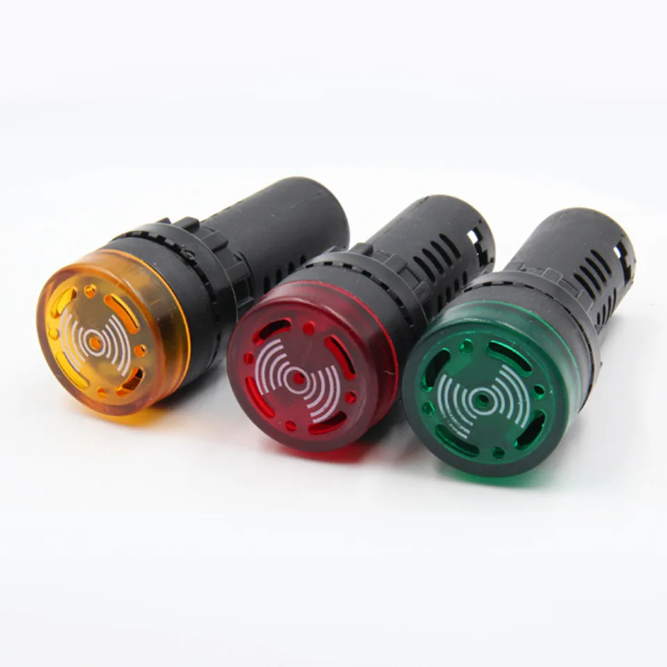 Panel Mount colorful AD16-22SM 12V 24V 220V 22mm Flash Signal Light LED Active Buzzer Beep Alarm Indicator lamp Red Green Yellow