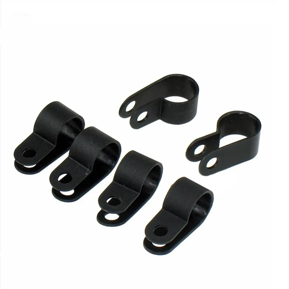 black U/R type fixed Cable Clamp Clips wire buckle U3.3 R5.3 R6.4 R8.4 R10.4 R13.2 R16.2