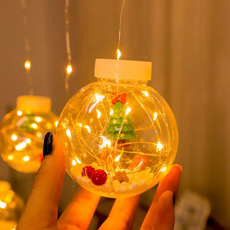 LED Wishing Ball Curtain Light Christmas Day Girl Heart Romantic Room Decoration Starry Light Color Ball Atmosphere Light