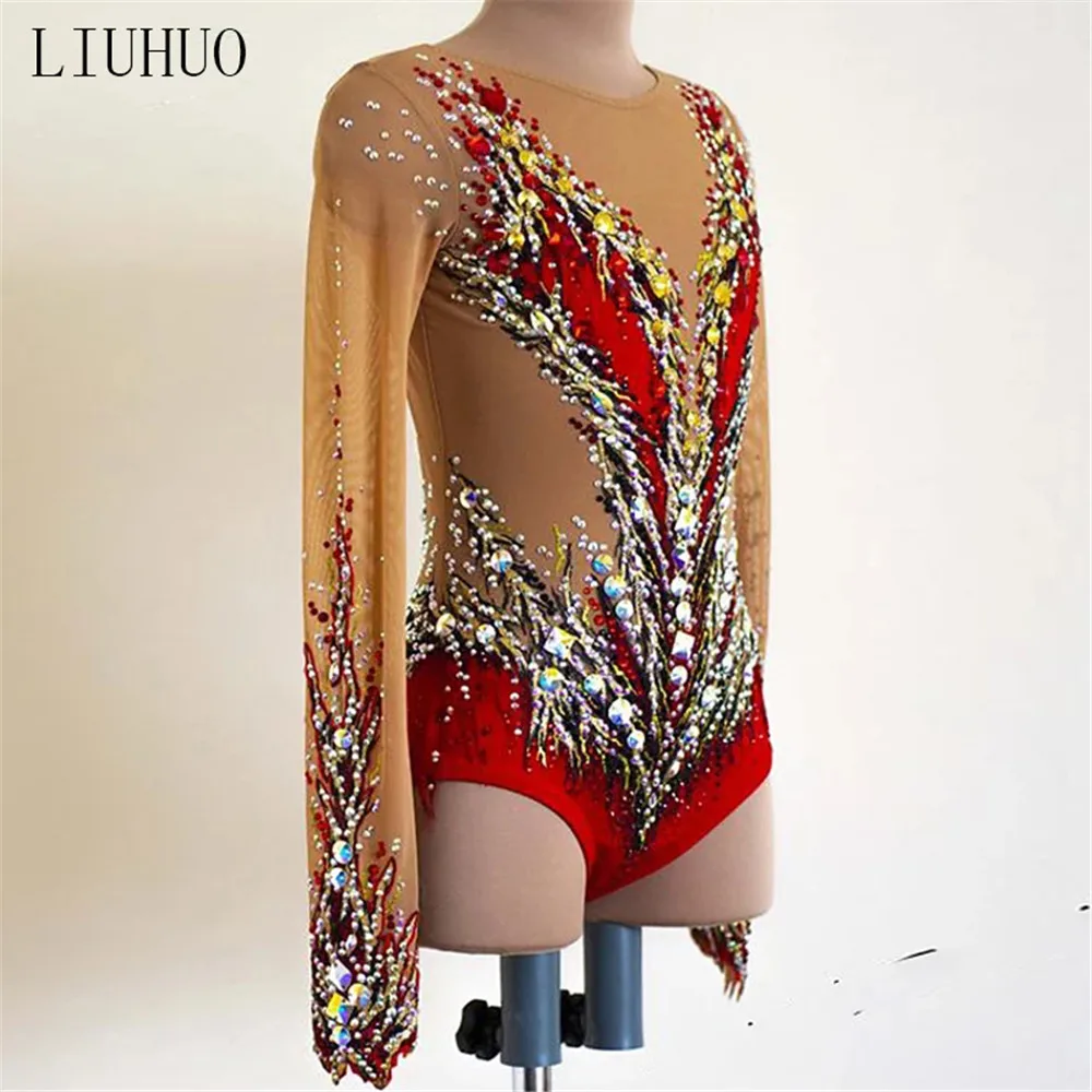 LIUHUO Figure Skating Dress Women\'s Girls\' Ice Skating performance Rhythmic gymnastics competition Dance Leotard ArtisticCostume