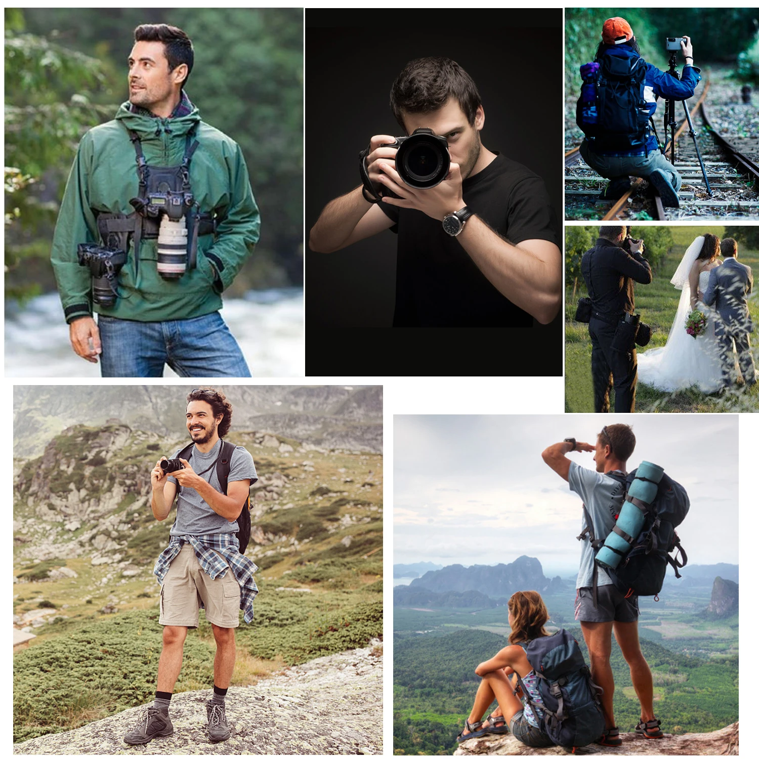 Sevenoak SK-MSP01 Dual Camera Harness Multi Carrying Chest Vest System with Side Holster for Canon Sony Panasonic Olympus DSLR