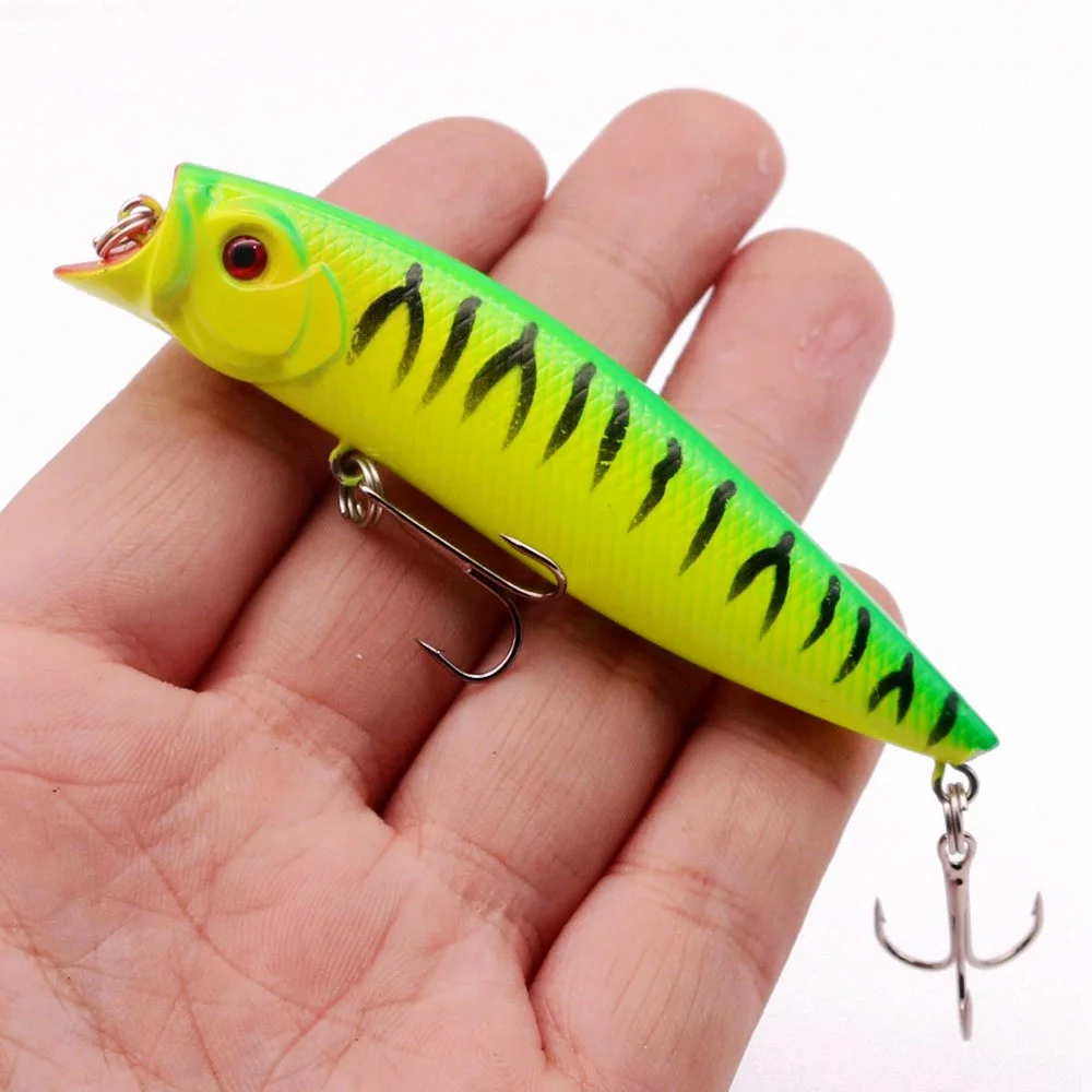 1 señuelo de Pesca Popper de 9cm/Topwater 11,5g, cebos duros falsos Crankbaits Bass Wobbler, Pesca Isca Artificial, carpas PikeTackle