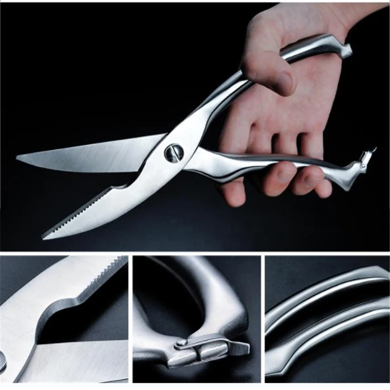 25cm(9.8\'\') Heavy Duty Stainless Steel Kitchen Gadget Shear Fish Duck Cut Poultry Chicken Bone Scissor Cutter Cook Tool