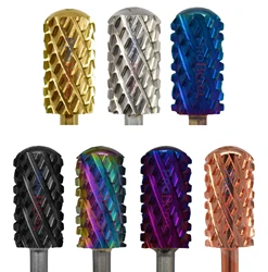 RolinStar 6.6 Large Barrel 4XC Gold Silver Dark Purple Blue Rainbow Rose gold 7 different color nail drill bits milling