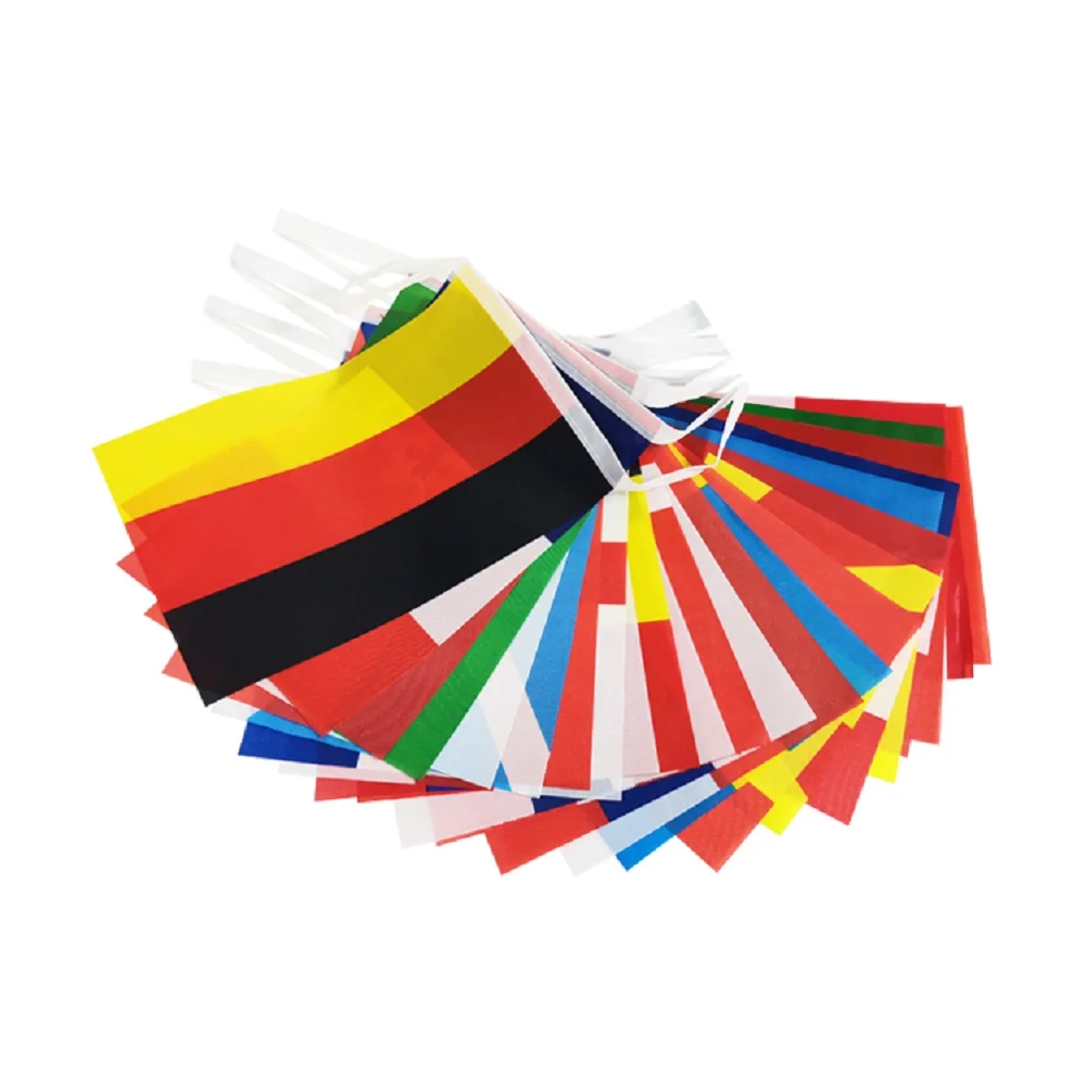 2020 European EURO Cup String Flag 24 Country Teams 14x21cm Bunting Flags Indoor Outdoor Decorations Russia Poland Spain France