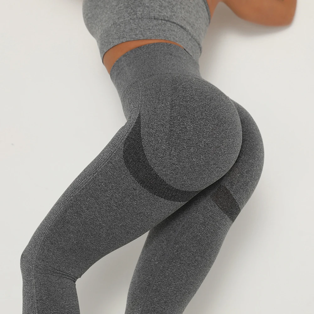 Calças sem costura de cintura alta para mulheres, leggings fitness push up, leggings pretas para menina, corrida e academia, moda