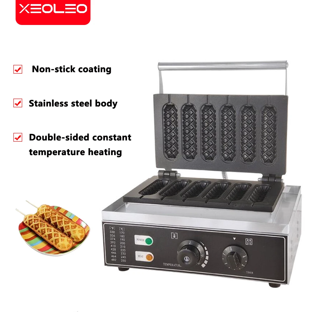 XEOLEO Electric Sausage Waffle Maker Non-stick Crispy French Hot Dog Lolly Stick Muffin Baking Machine Hot Dog Machine