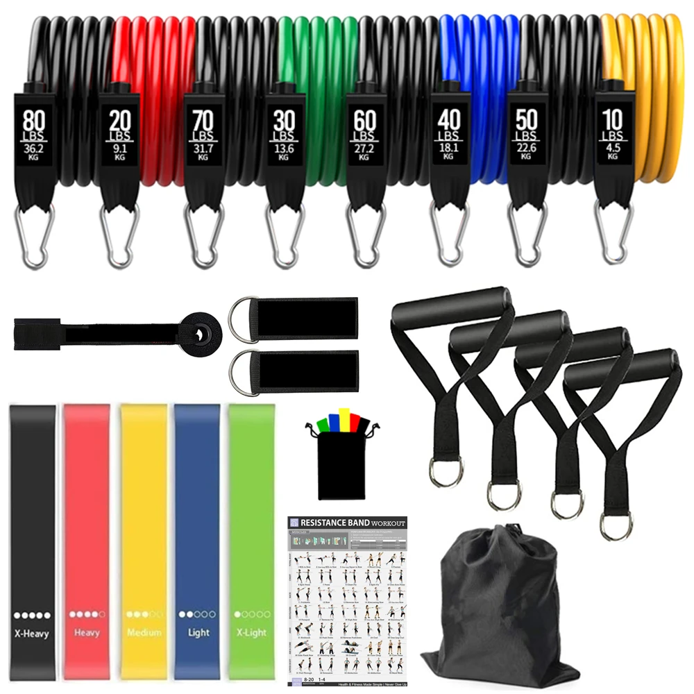 Workout Bar Fitness Weerstandsbanden Set Pilates Yoga Trektouw Oefening Training Expander Fitnessapparatuur voor thuisbodybuilding