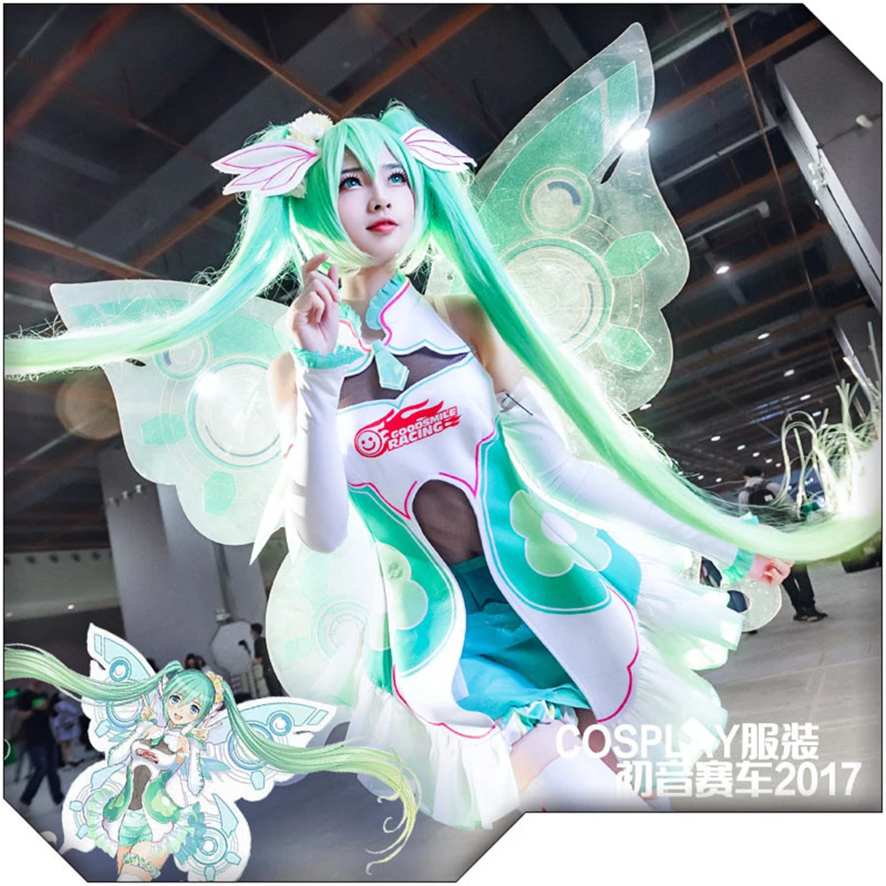 AGCOS Mikuku 2017 Racing Mikuu Cosplay Costume Woman Christmas Outfits Dress Cosplay