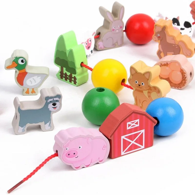 Fly AC Kids Fine Motor Skills Toy - Farm animals beaded children's early childhood educational toys birthday gift