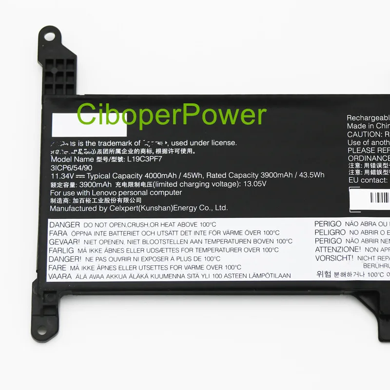 Original  Battery L19C3PF7 11.34V/45Wh/4000mAh 5B10X02602 L19L3PF5 L19D3PF5 For 3 14