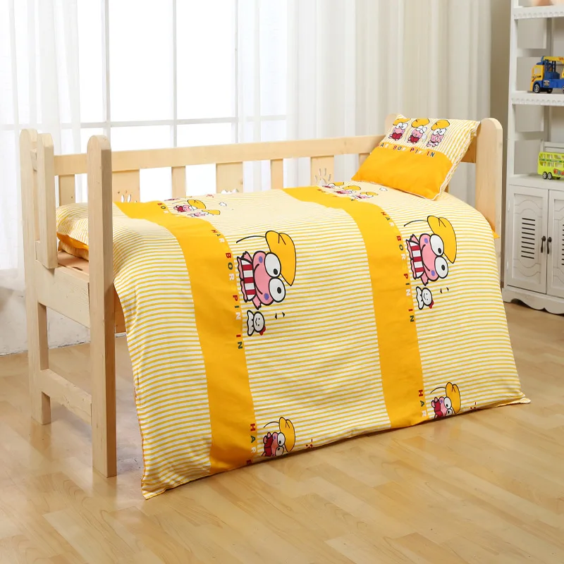 Cute Infant Bedding Three-piece Set Kindergarten Duvet Cover Children's Bedding Cotton Sheet Pillow Case Baby Bed Accessories