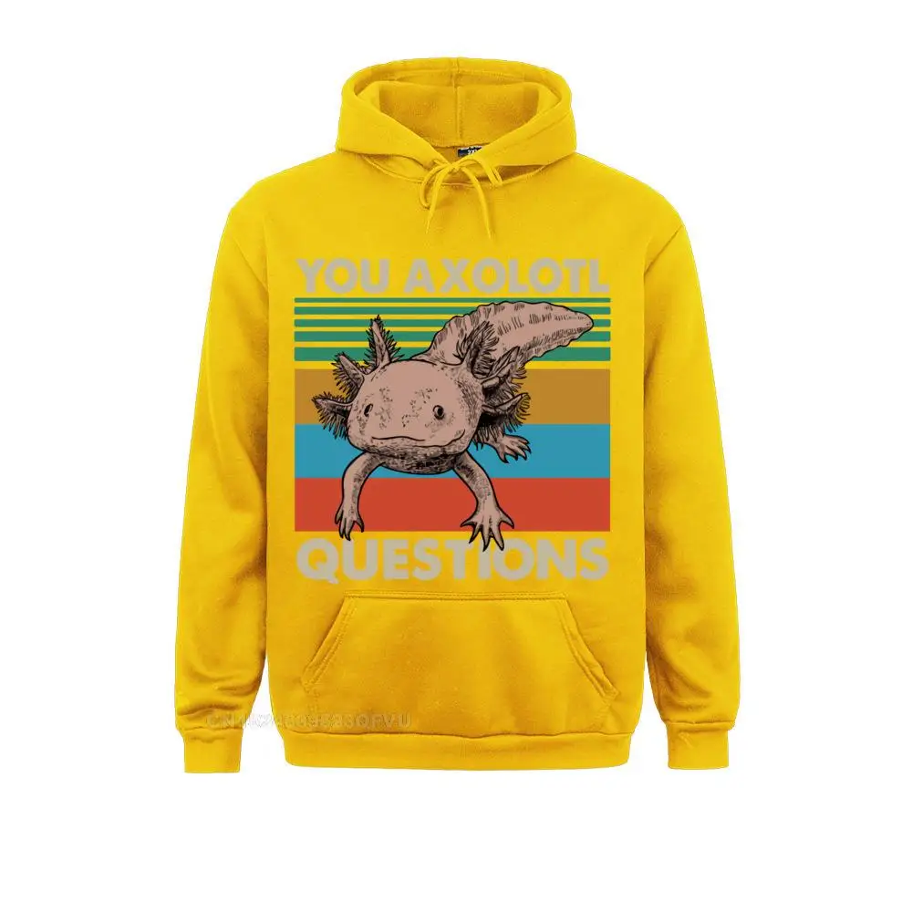 Bạn Axolotl Câu Hỏi Động Vật Người Yêu Cổ Điển Cho Nam Camisas Hombre Khoác Hoodie Đen Nam Có Mũ Trùm Đầu Hài Hước Unisex Nữ Dạo Phố