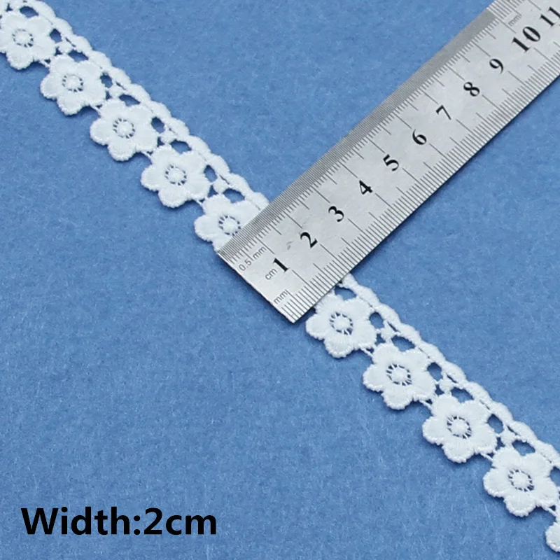 5yards White Cotton Embroidered Lace Trim Ribbons Fabric DIY Sewing Handmade Craft Materials Sewing Accessories Supplies