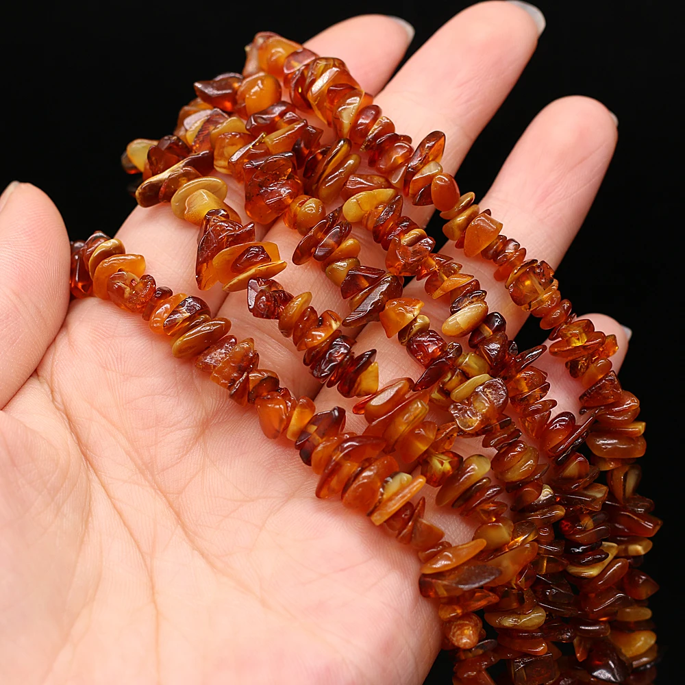 Natural Gem Stone Bead Freeform Russia Amber Beads Gravel Chips Crystal Beads for Jewelry Making DIY Bracelet Necklace Gift 15\'\'