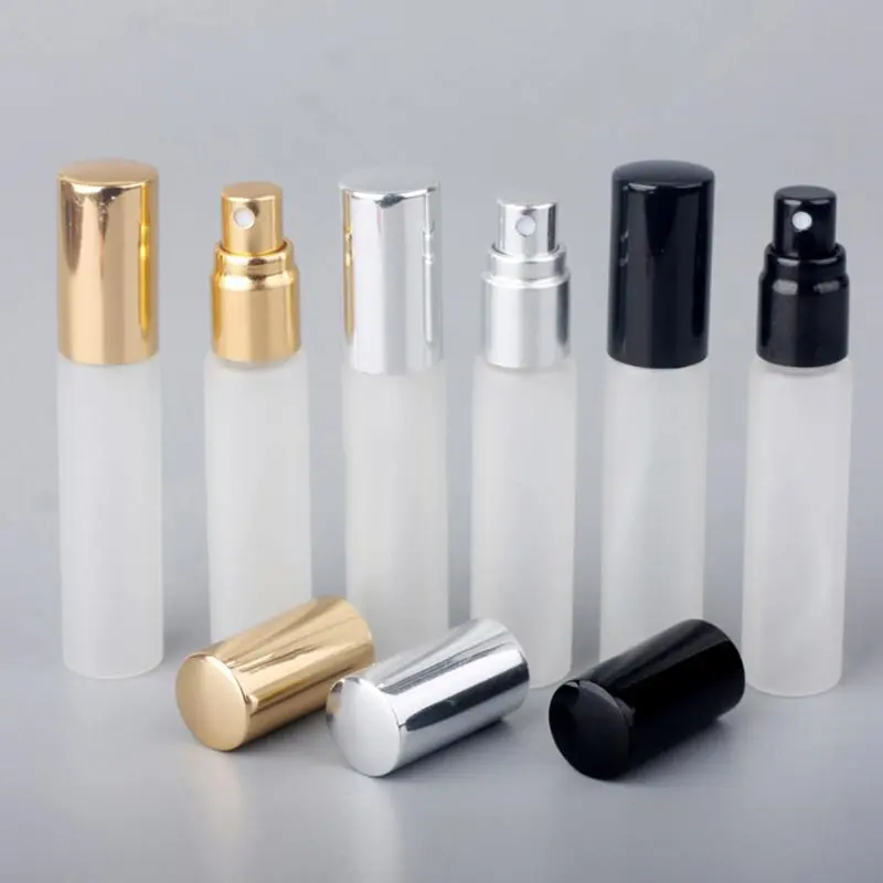 100pcs 5ml 10ml Empty Spray Bottle For Perfume Portable Empty Cosmetic Containers With Aluminium Pump