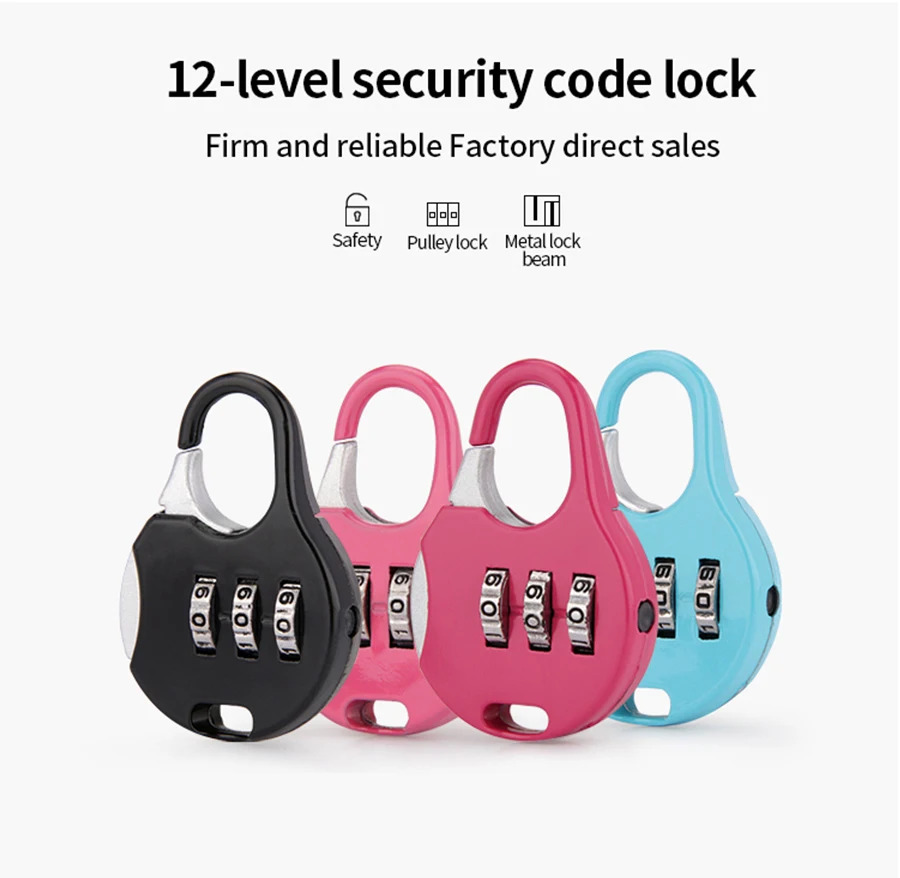 Password lock backpack luggage lock gym dormitory cabinet storage box padlock metal mini small padlock