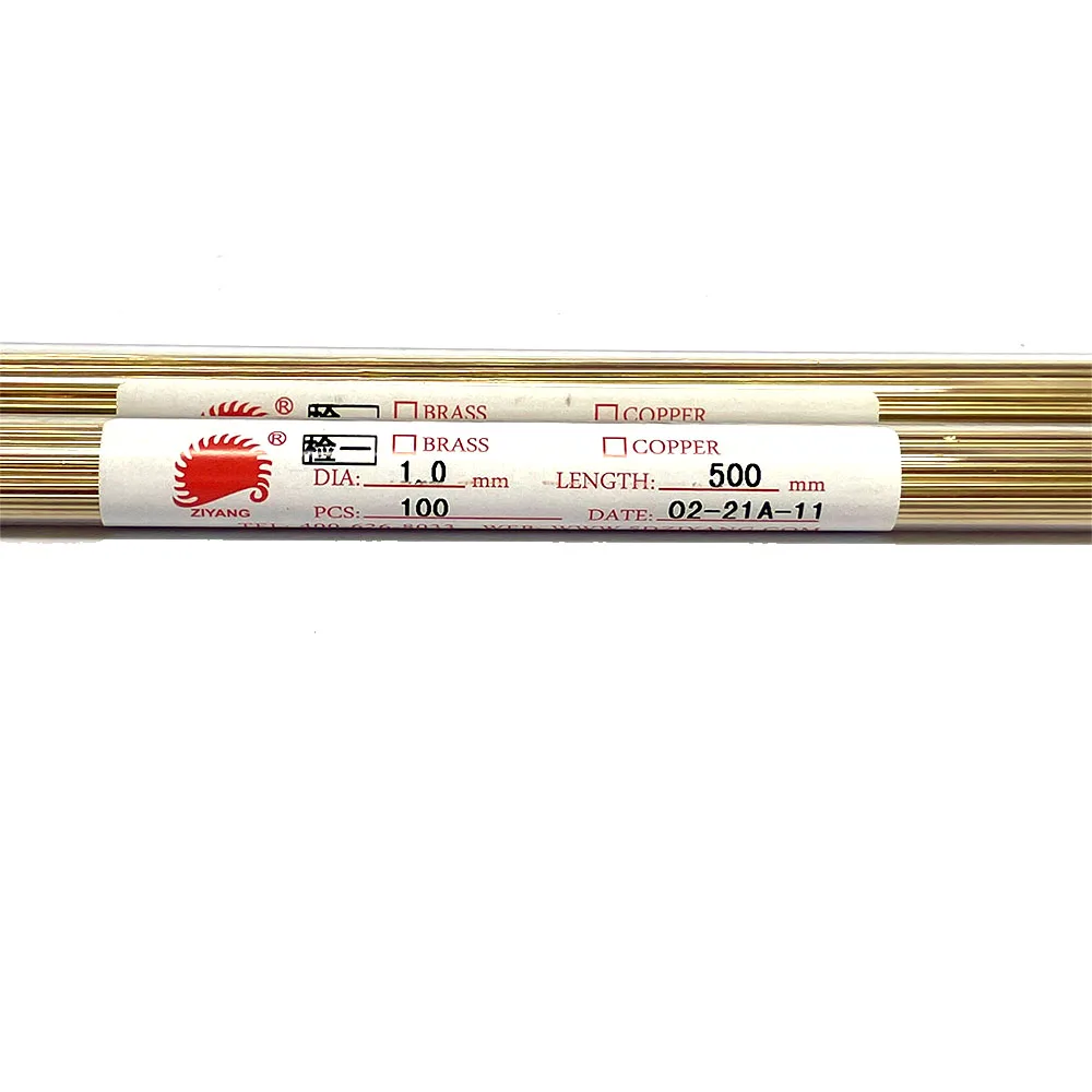 EDM Ziyang الحفر النحاس القطب الكهربائي أنبوب OD1.0 * 500mm ID 0.3mm ثقب واحد لآلة الحفر EDM
