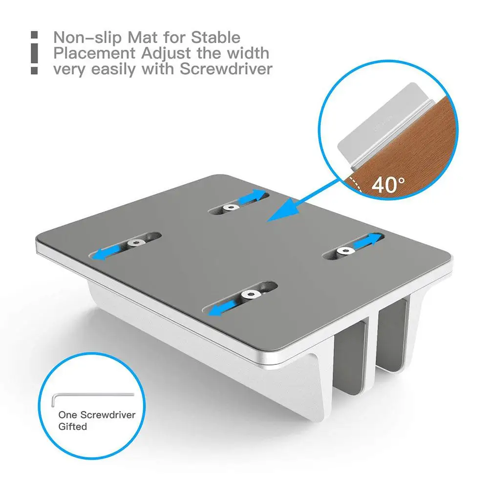 Вертикальная подставка для ноутбука Macbook Air Pro, настольная двойная настольная подставка-держатель с регулируемой док-станцией (до 17,3 дюйма)