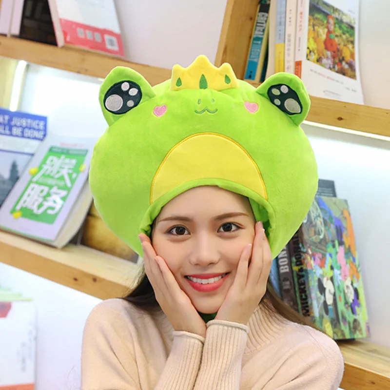 

Ugly Cute Whole Person Frog Hat Funny Free Size Plush Headgear Girl Photo Props Selling Skin-friendly Fashion Cute Headdress