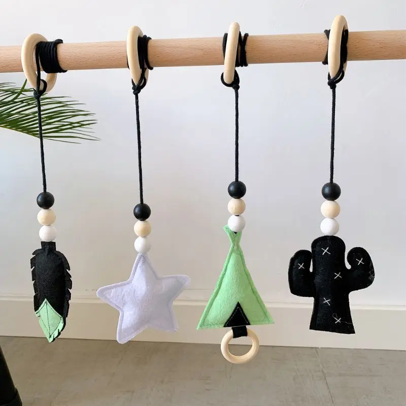 4Pcs Solid Fitness Rack Pendant Baby Gym Toy Hanging Ornaments Room Decor non-toxic and tasteless hanging accessories