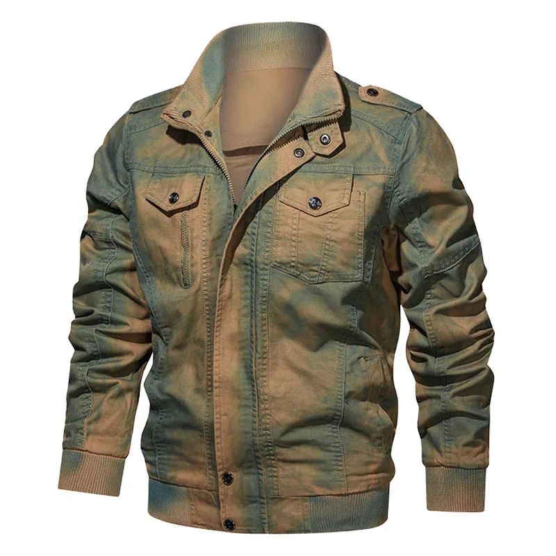 

Men's Cotton Washed Bomber Military Jacket Autumn Soldier MA-1 Army Outwear Coat Male Pilot Special Forces Jackets Plus Size 6XL