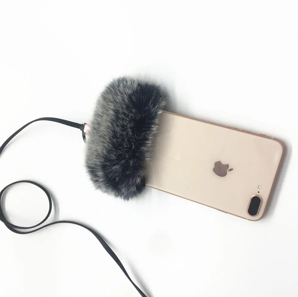 กลางแจ้งประดิษฐ์Pop Filterขนสัตว์ลมMicเสียงไมโครโฟนฝาครอบMuffกระจกสำหรับIphone 8 X huawei