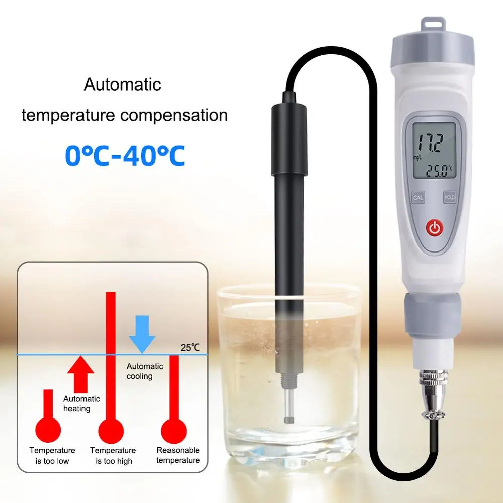 yieryi New Digital Dissolved Oxygen Meter Portable JPB-70A Dissolved Oxygen Pen Water Quality Tester Dissolved Oxygen Detector