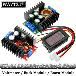 DC DC 150W Boost Converter / 9A 300W Step Down Buck Converter Power module DC 0-100V 10A Digital Voltmeter Ammeter Dual Display