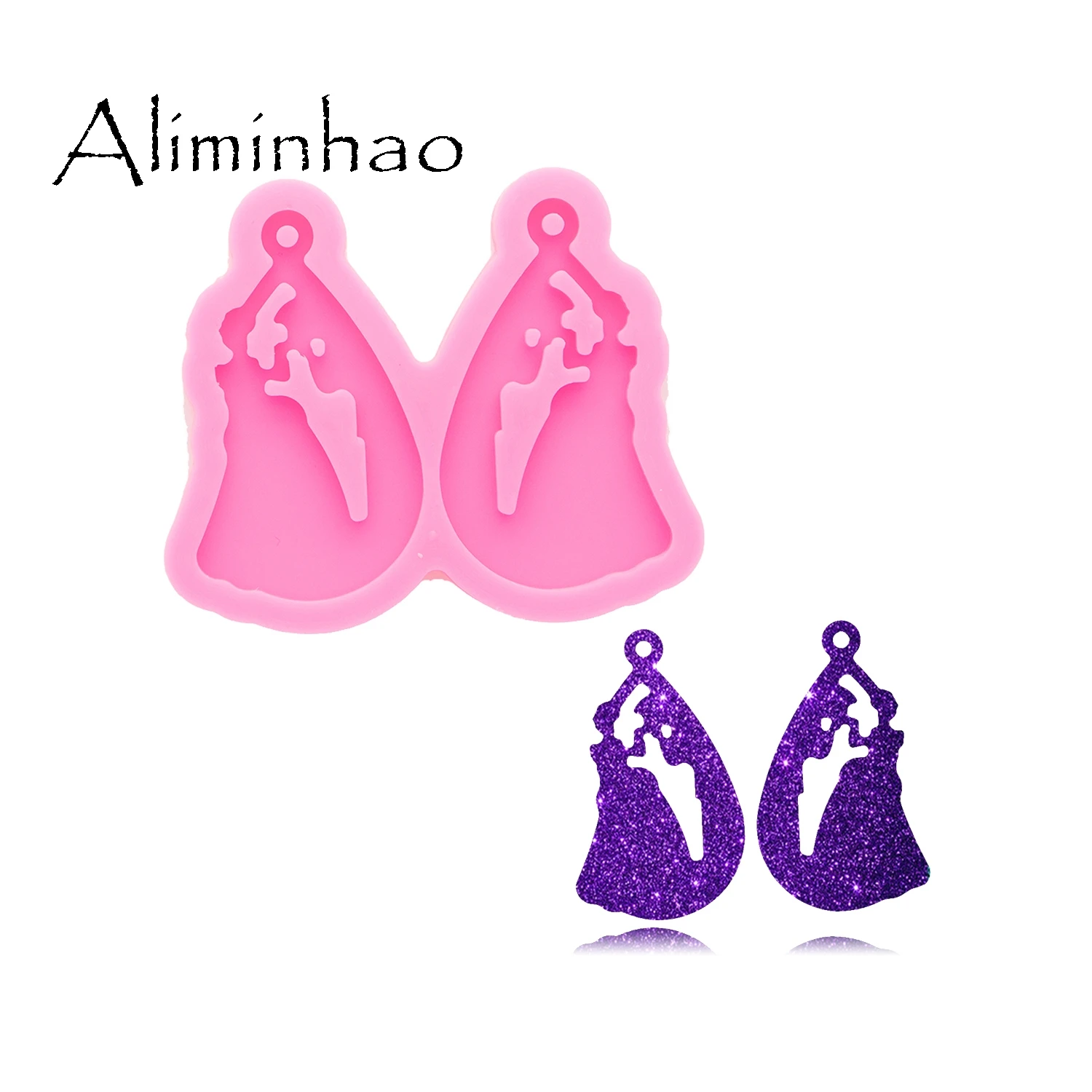 DY0930 Glossy Girl In Wedding Dress Earrings Silicone Molds, Resin Crafting Mold , Silicon Mould for Epoxy Jewellery Making