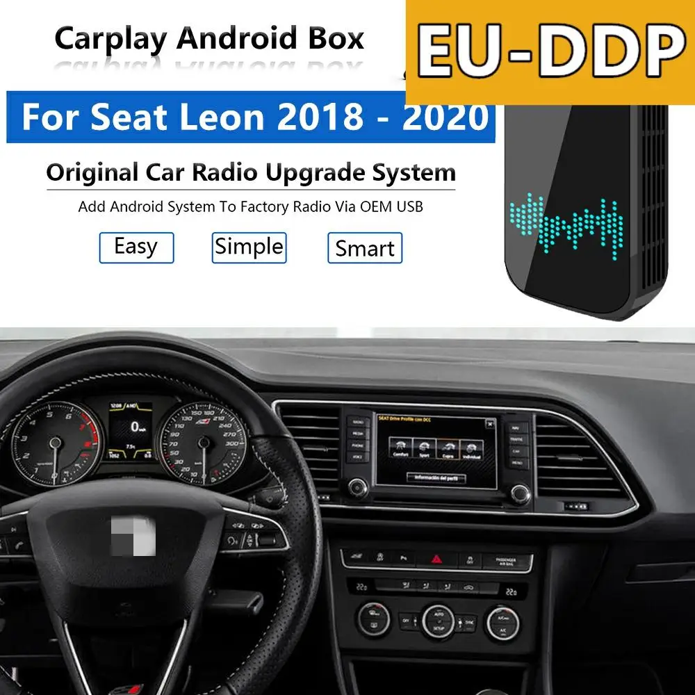 Radio Carplay upgrade Android Auto Audio For Seat Leon 2018 - 2020 Apple Wireless AI Box Car Multimedia Player GPS Navi unit