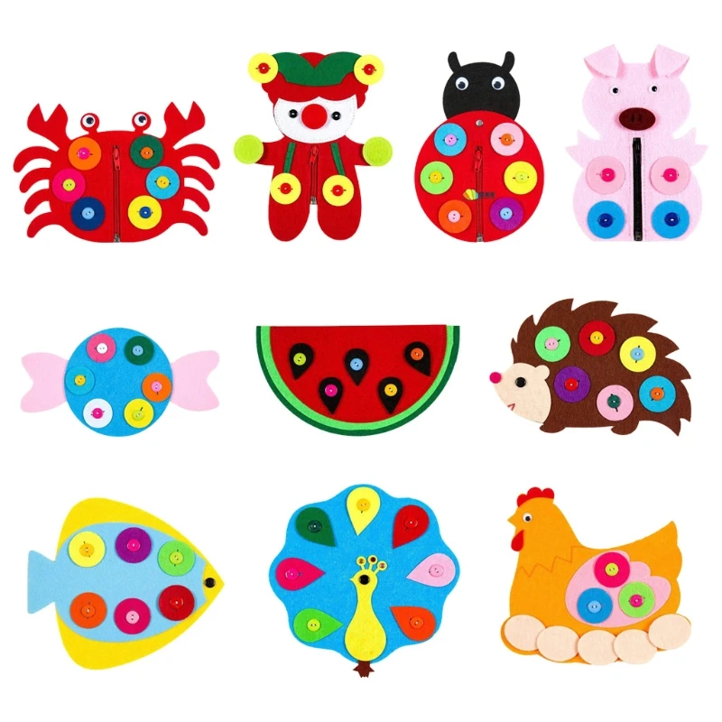 Children\'s Game Kinderganten Lovely Sewing Buttons Toy Felt Made