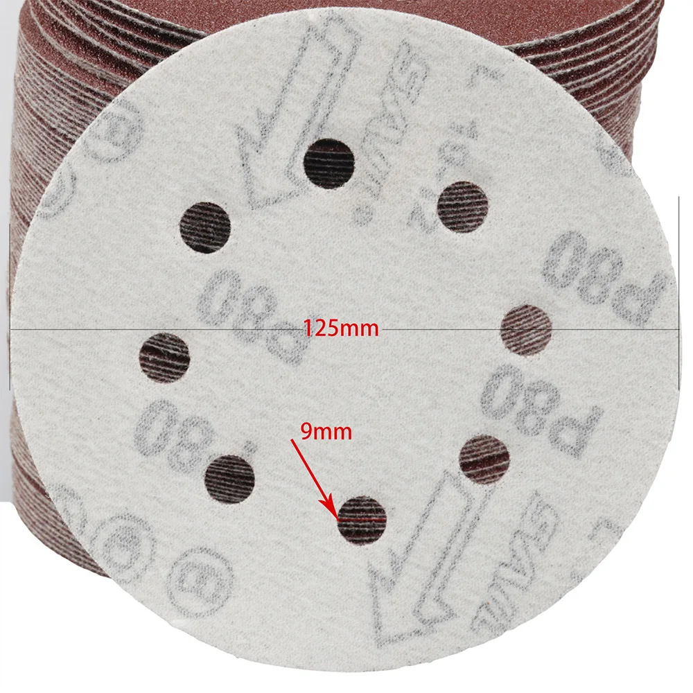10 pces 125mm lixa polimento almofada forma redonda 8 furos lixando discos de lixa para makita/bosch máquina de moedura
