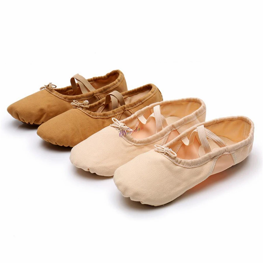 Professional Elastic Canvas Soft Ballet Shoes Ballet Slippers Women Girls Children Kids Stretch Cotton Ballet Flats Dance Shoes