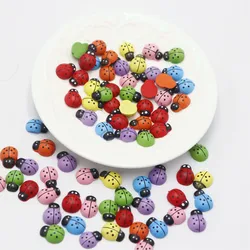 Mini Wooden Ladybug Simulation Cartoon Little Beetle Creative Gift Decorative Children Crafts Kindergarten Handmade Materials