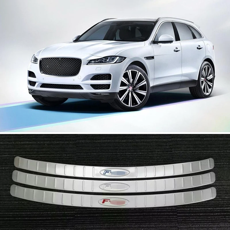 Car styling accessories Outer stainless Steel Rear Bumper Protector Plate Guard For Jaguar F-PACE 2016-2020