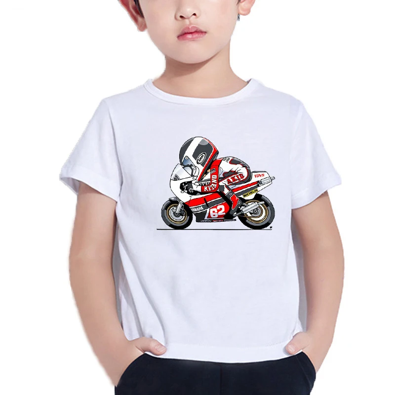 T Shirt For Boys Cartoon Hipster Toddler Boy Tops Kids T-Shirt Motorcycle Motocross Printed Summer 2021 Children Clothes