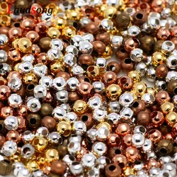 30-500pcs 2-10mm Round Spacer Beads Ball Smooth Seed Metal Beads For Diy Jewelry Making Findings Bracelet Jewelry Accessories