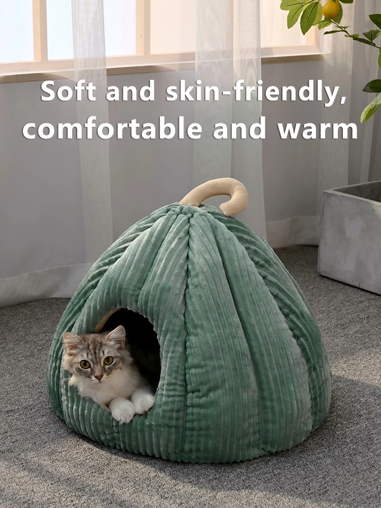 Hot Sell Cat Bed Warm Pet Basket Cozy Dog House Kitten Lounger Cushion Cat House Tent For Small Dog Mat Washable Cave Pets Beds