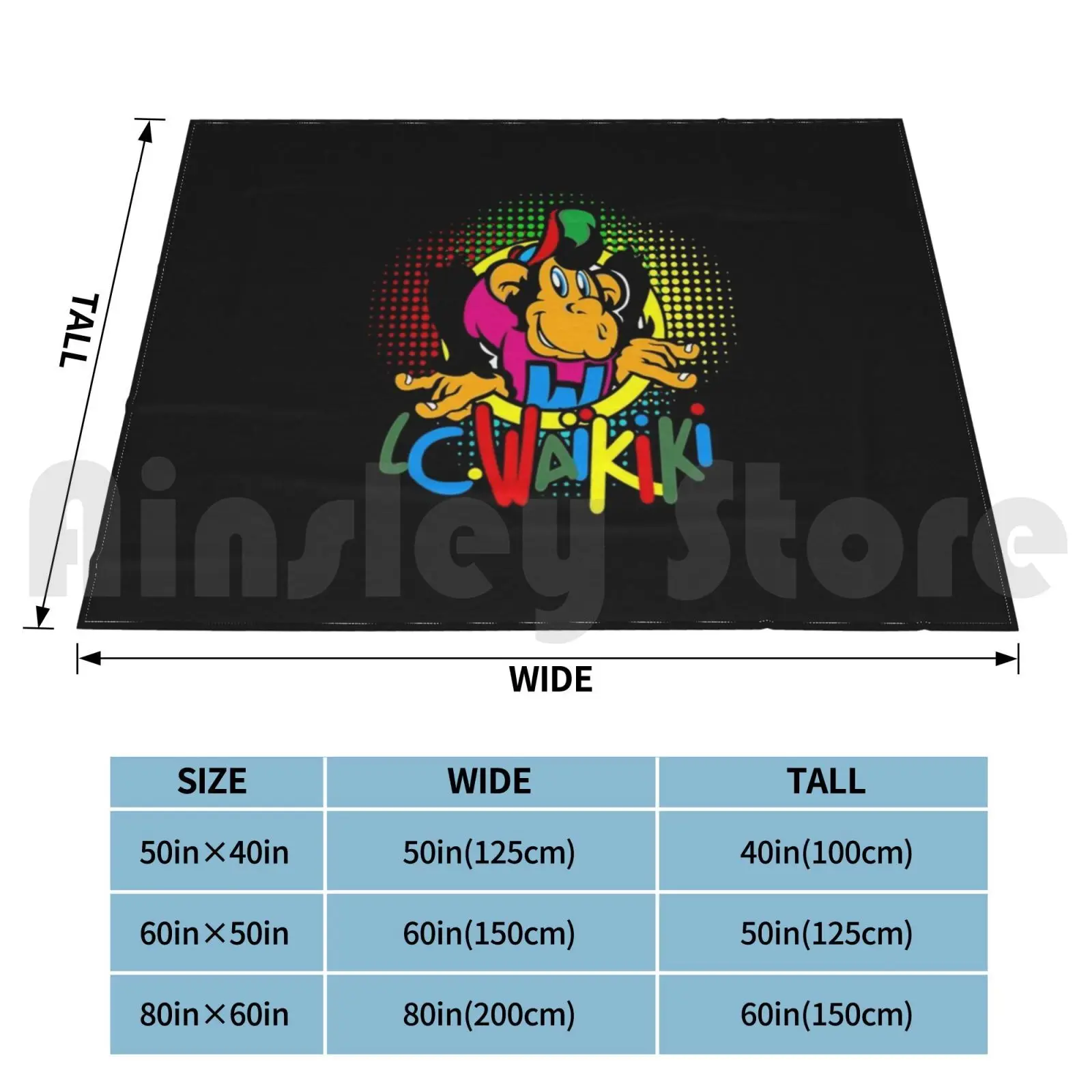 Lc. Waikiki Full Color Blanket Fashion Custom Colorful Waikiki Colorful Waikiki Hawaii Hawaiian Oahu Pattern