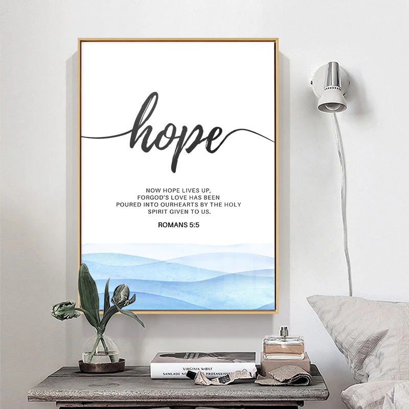 Bible Verse Poster Belief Hope Love Wall Art Print Christian Quotes Pictures Canvas Painting God Religious Church Decoration