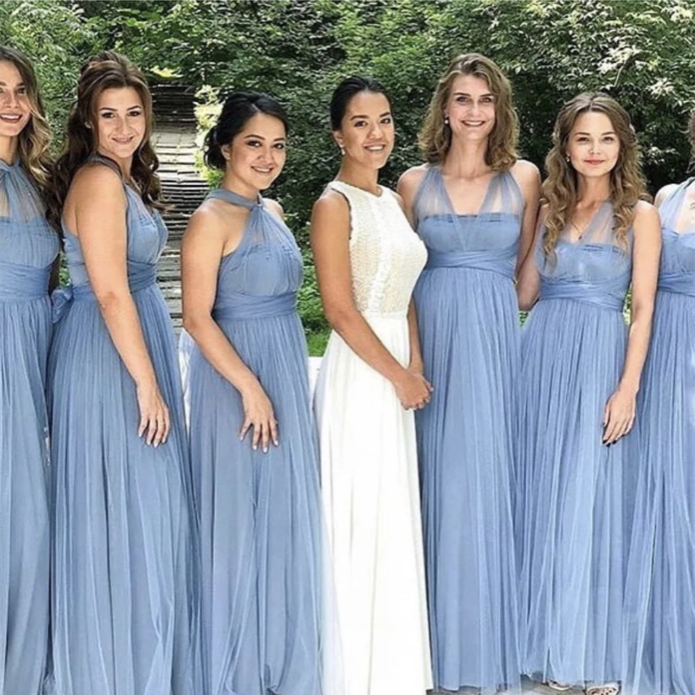 Vestido feminino formal, sem mangas, longo, para casamento, damas de honra, ilusão, cauda longa, festa à noite, novo, 2021