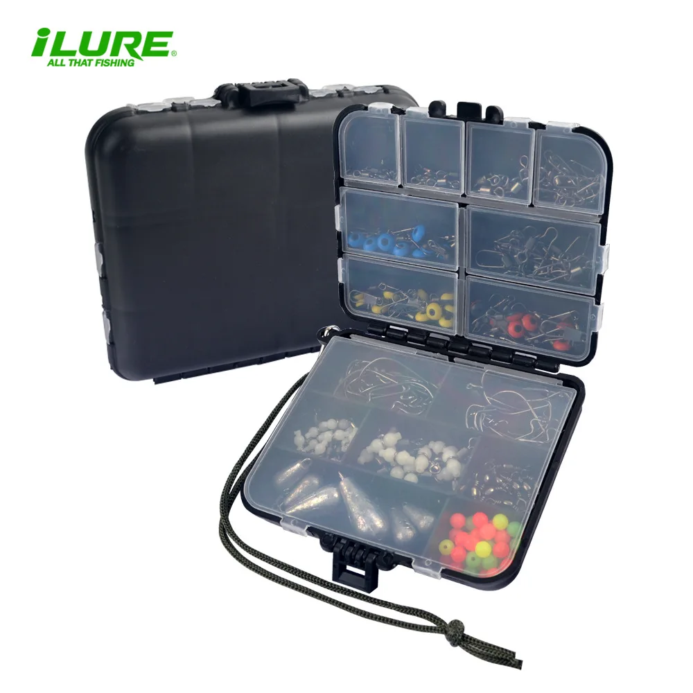 ILURE 177 Multifunctioal Accessory Set Rolling Swivel Solid Ring Fish Hooks Lures Connector Fishing Accessories Fishing Boxes